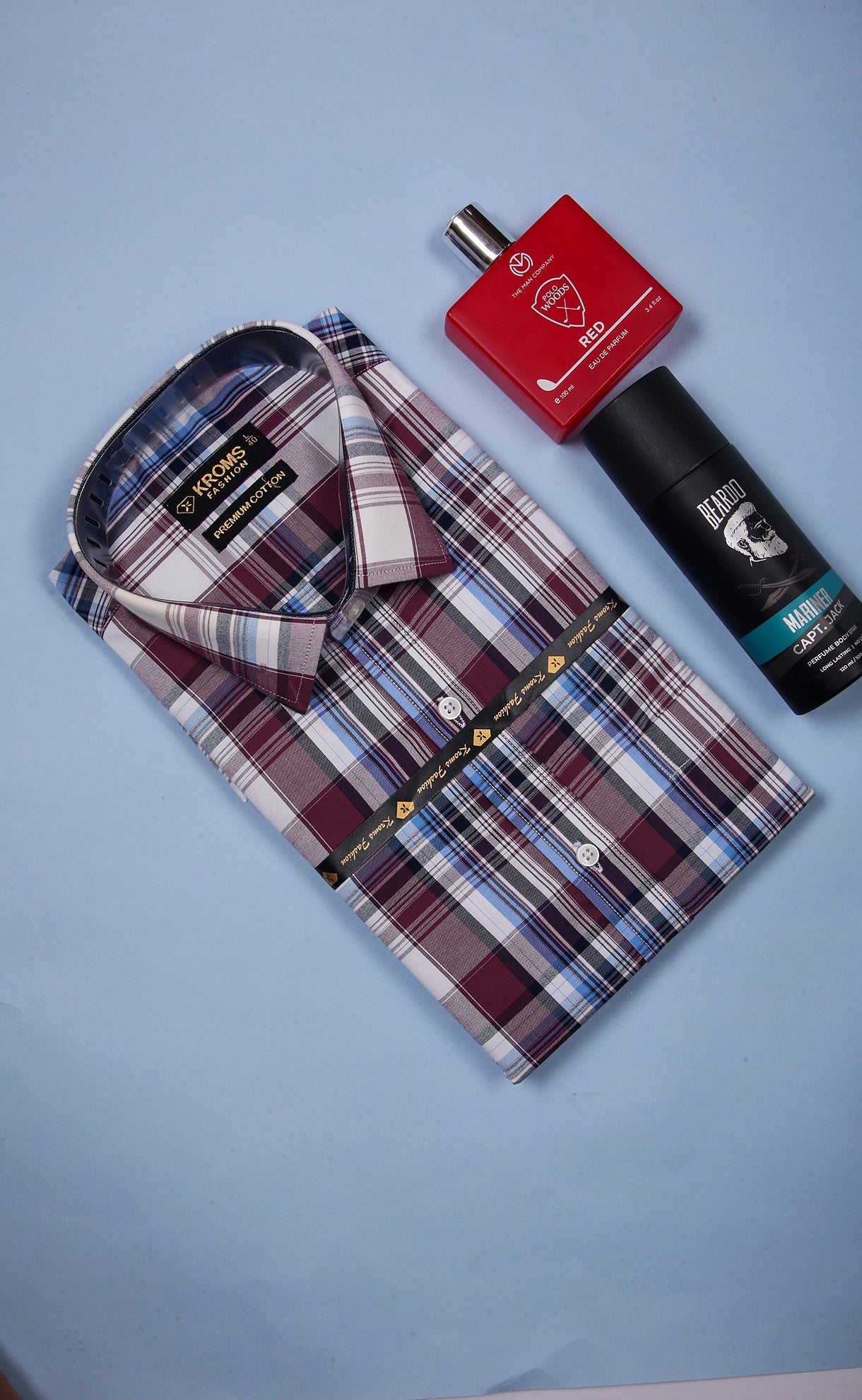 Kroms fashion men shirt Multicolor Checked kroms fashion