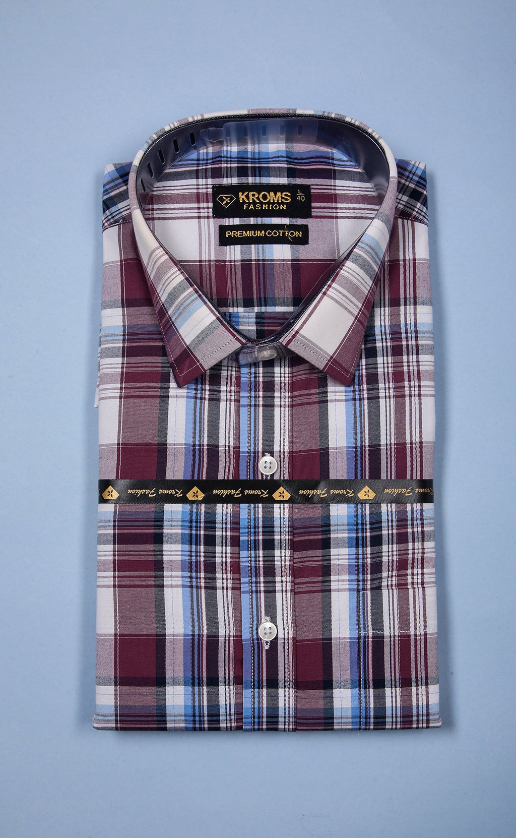 Kroms fashion men shirt Multicolor Checked kroms fashion