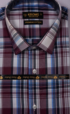 Kroms fashion men shirt Multicolor Checked kroms fashion