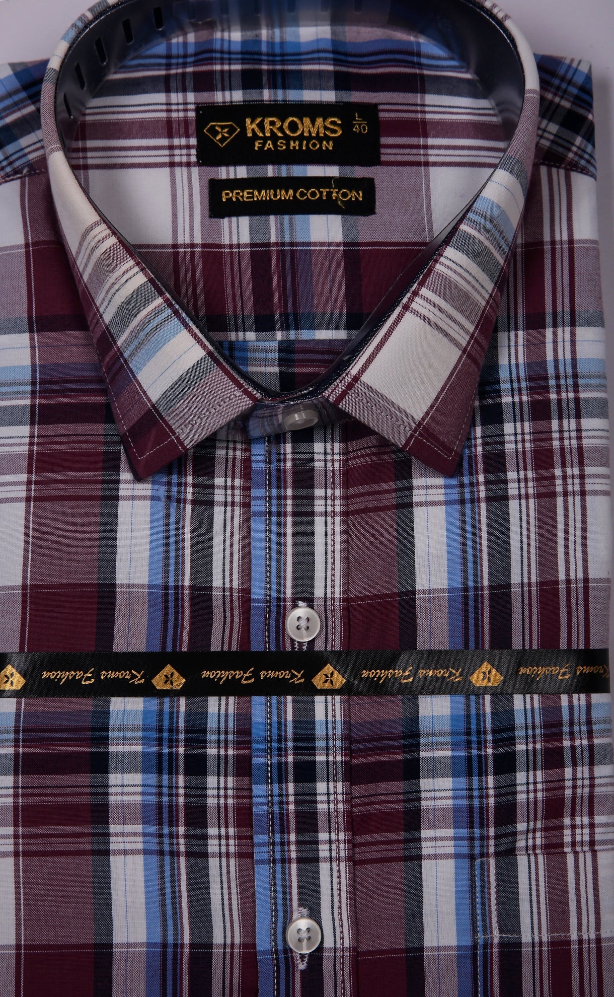 Kroms fashion men shirt Multicolor Checked kroms fashion