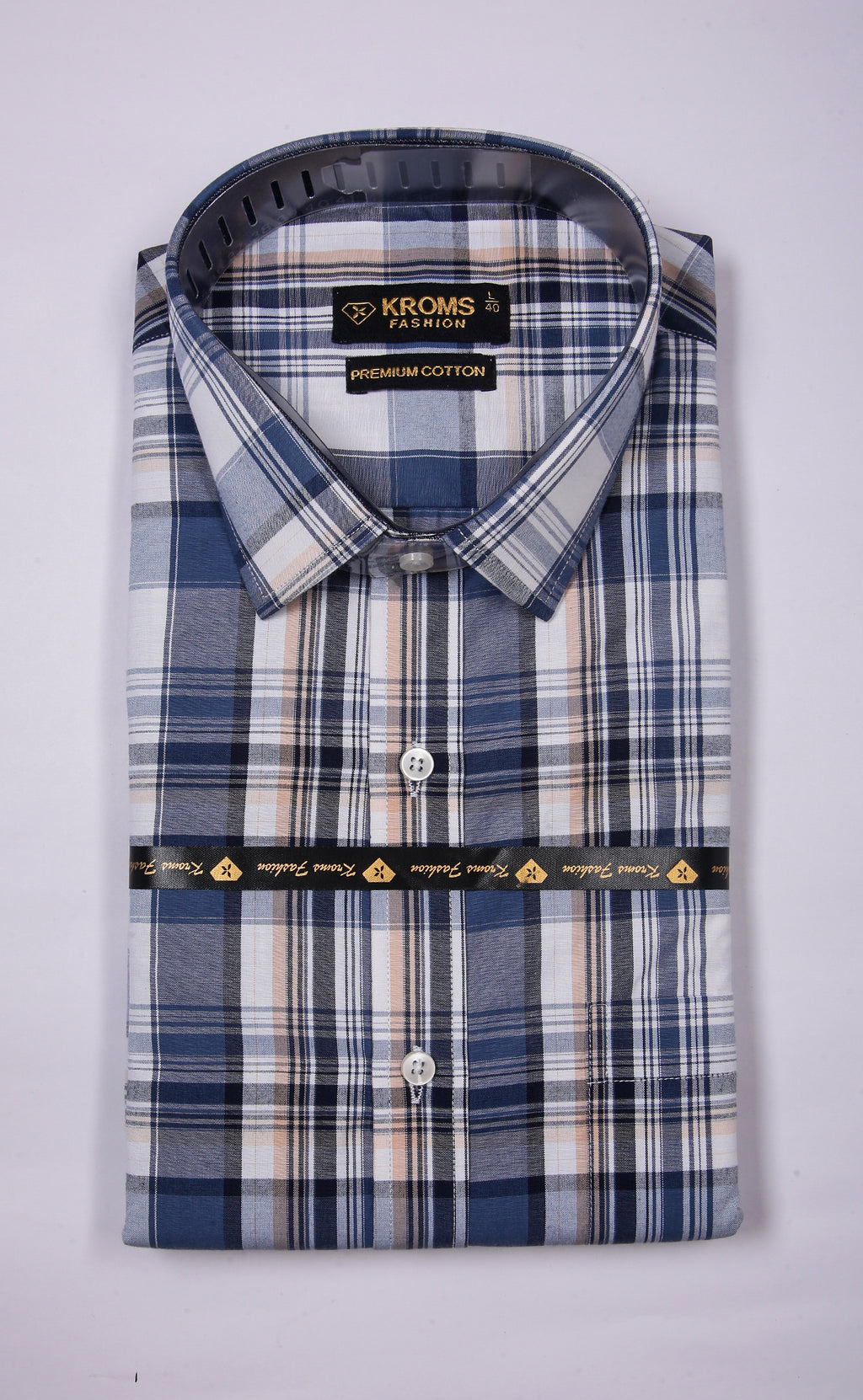 Kroms Fashion Men Shirt Checked kroms fashion