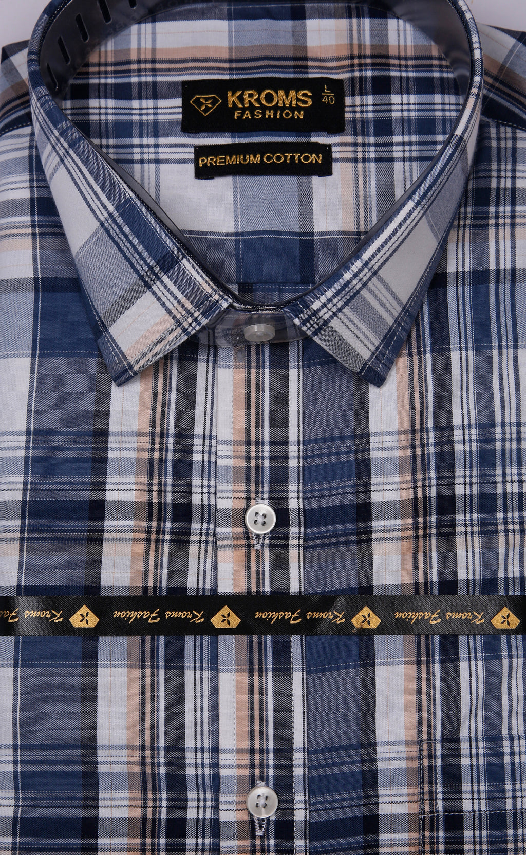 Kroms Fashion Men Shirt Checked kroms fashion