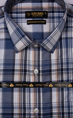 Kroms Fashion Men Shirt Checked kroms fashion