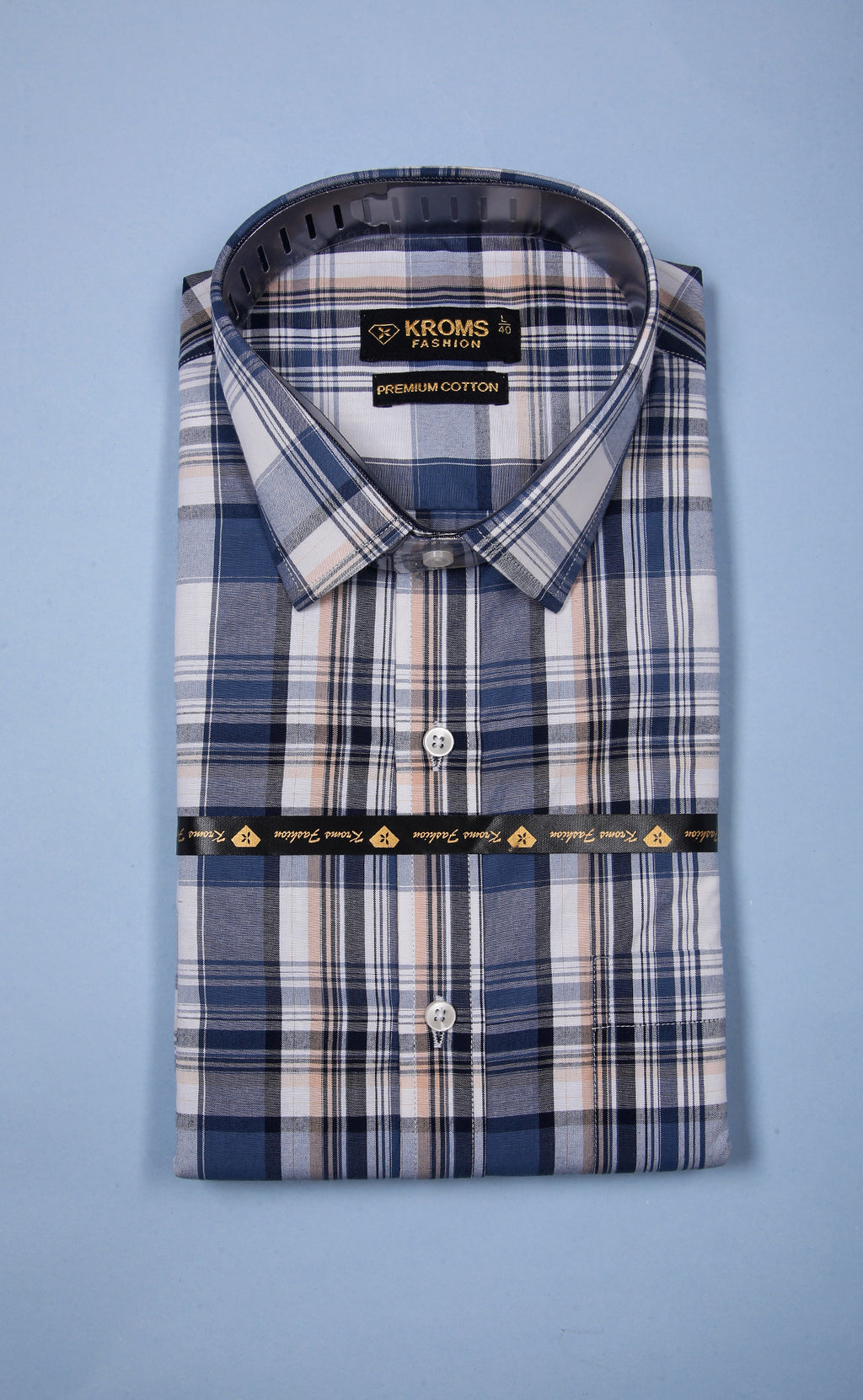 Kroms Fashion Men Shirt Checked kroms fashion