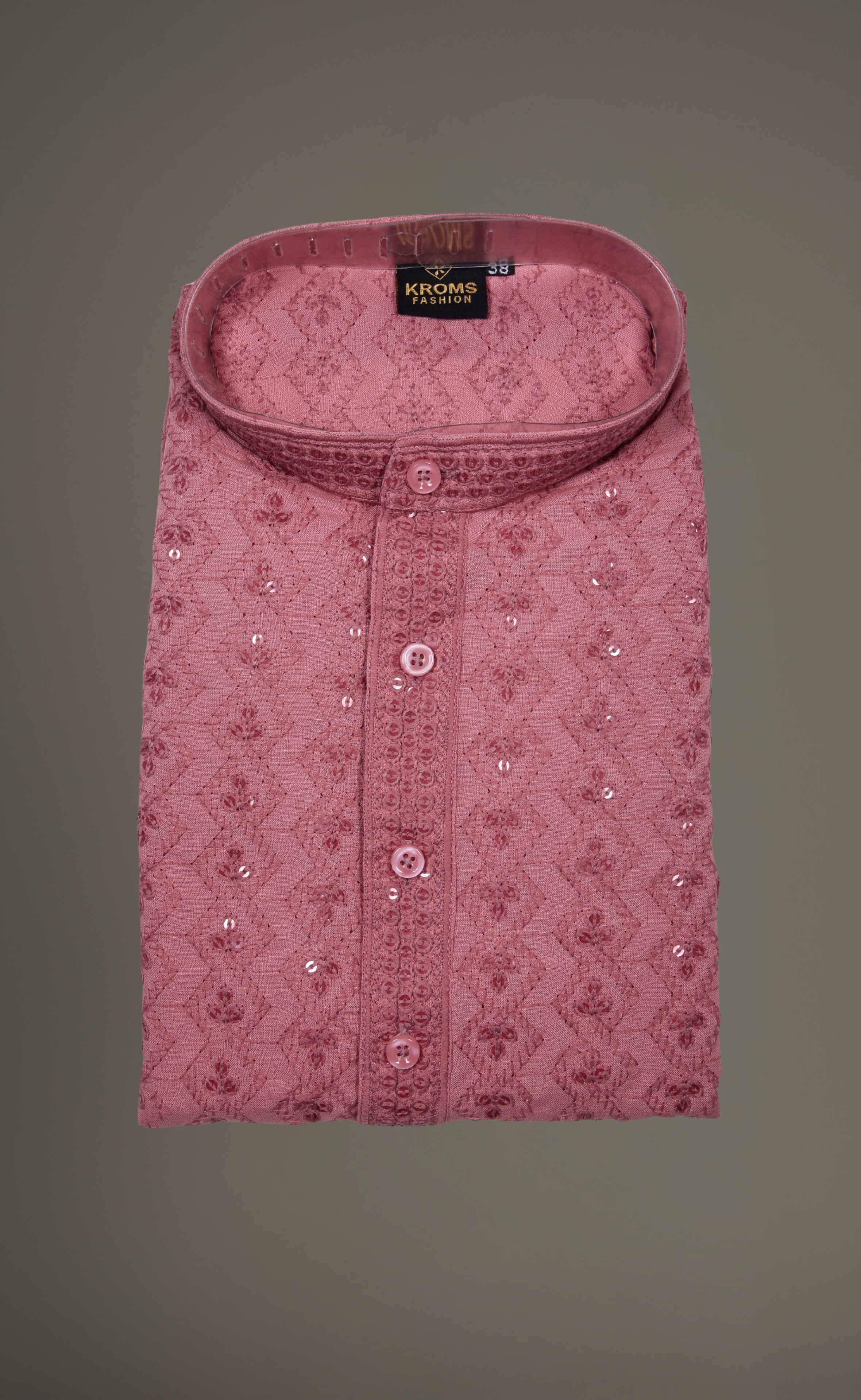 Kroms fashion men sequin kurta Light brick kromsFashion