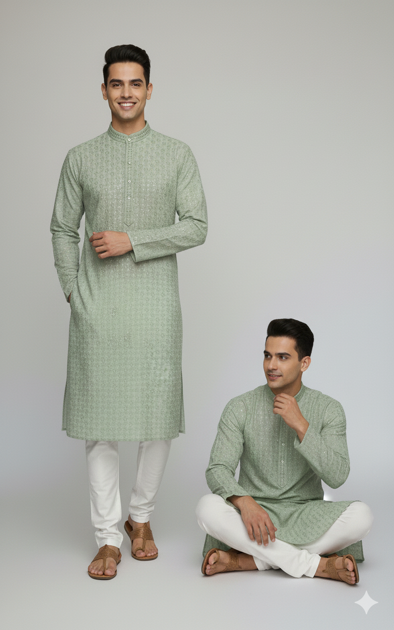 Kroms Fashion Men Sequin Kurta kroms fashion