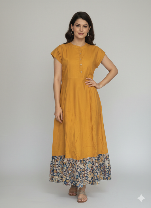 Women Dress Yellow kroms fashion