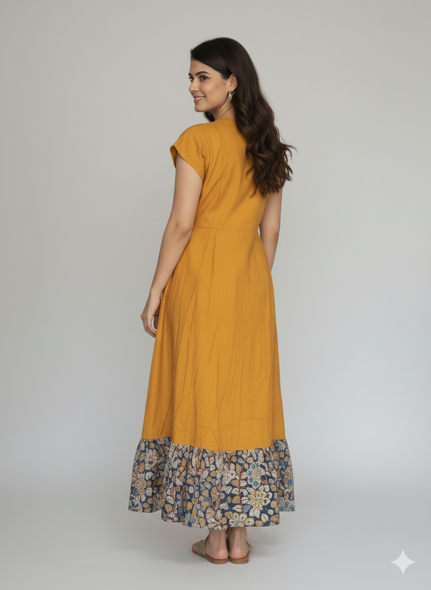 Women Dress Yellow kroms fashion