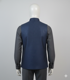 Men Nehru Jacket Blue Color kromsFashion