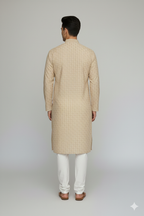 Kroms Fashion Men Sequin Kurta Chikoo Color kromsFashion