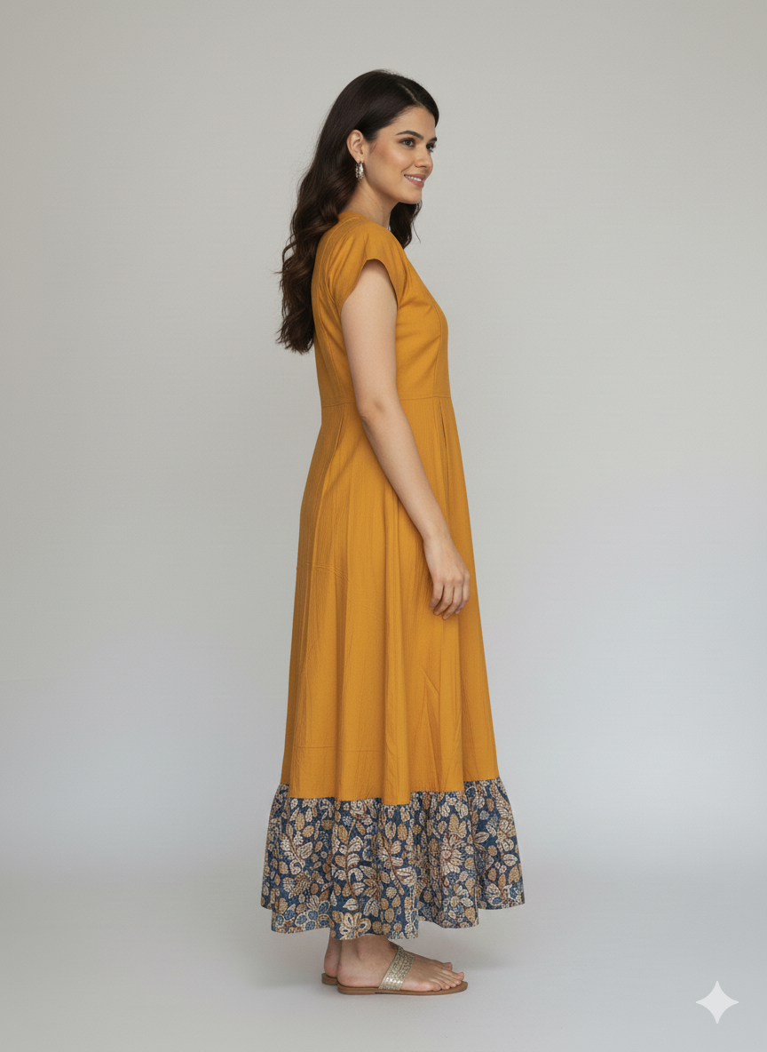 Women Dress Yellow kroms fashion