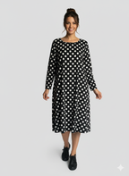 Women Dress Polka Print kromsFashion
