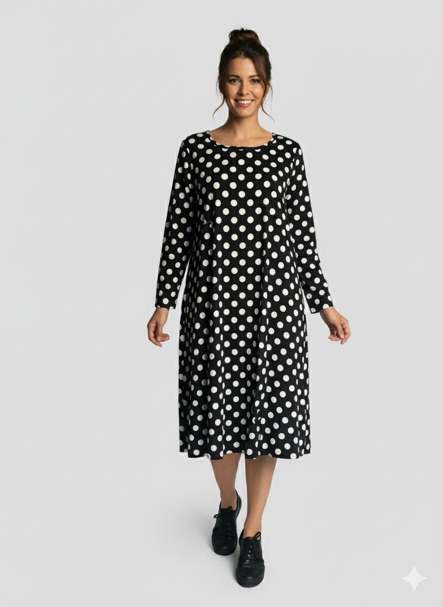 Women Dress Polka Print kromsFashion
