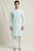 Kroms Fashion Men Sequin Kurta Ice Cool Color kromsFashion