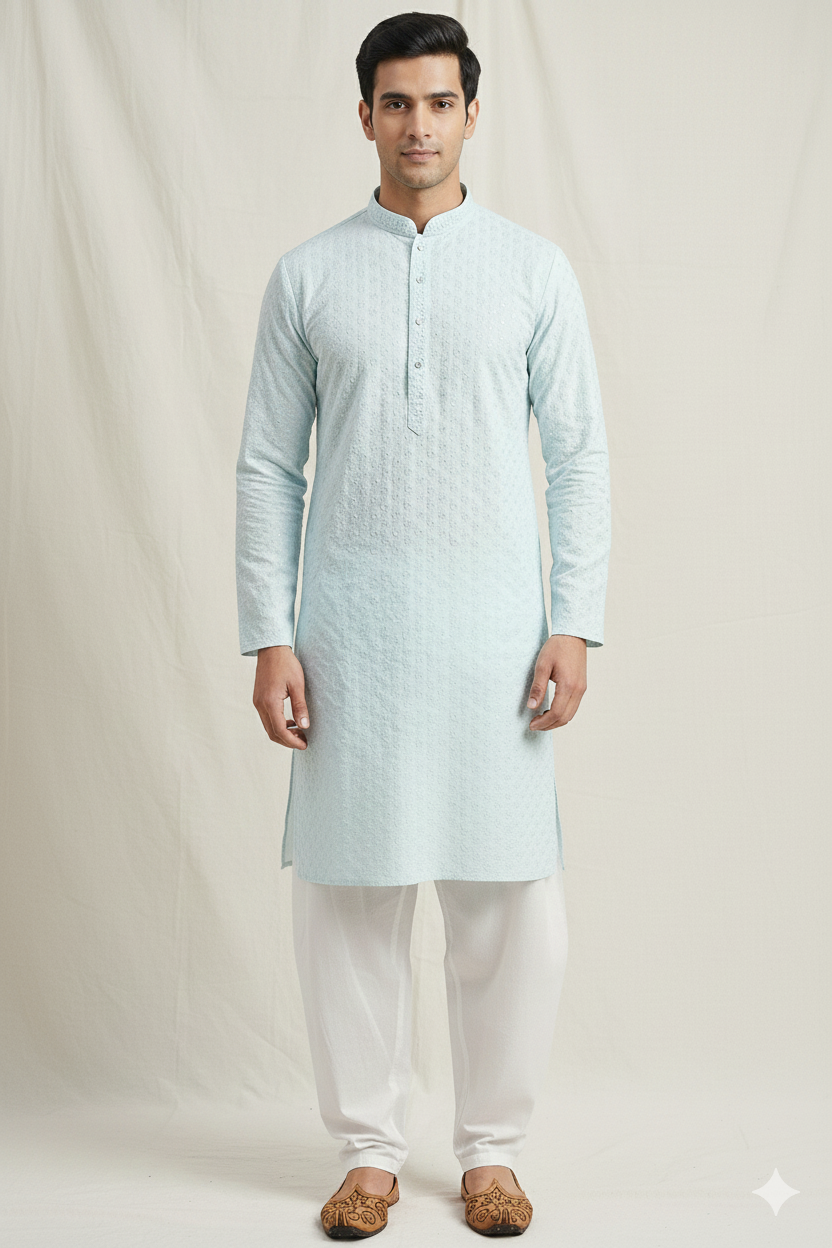 Kroms Fashion Men Sequin Kurta Ice Cool Color kromsFashion