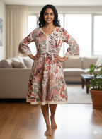 Women Dress Beautiful Flower Print kromsFashion