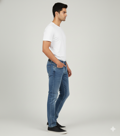 Men Denim Jeans Light Blue Color kroms fashion