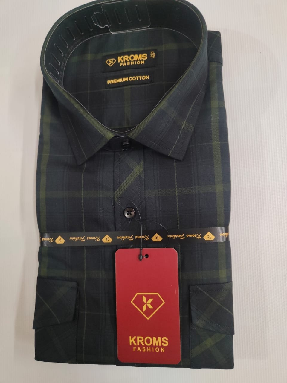 Kroms Fashion Men Shirt Checked kroms fashion