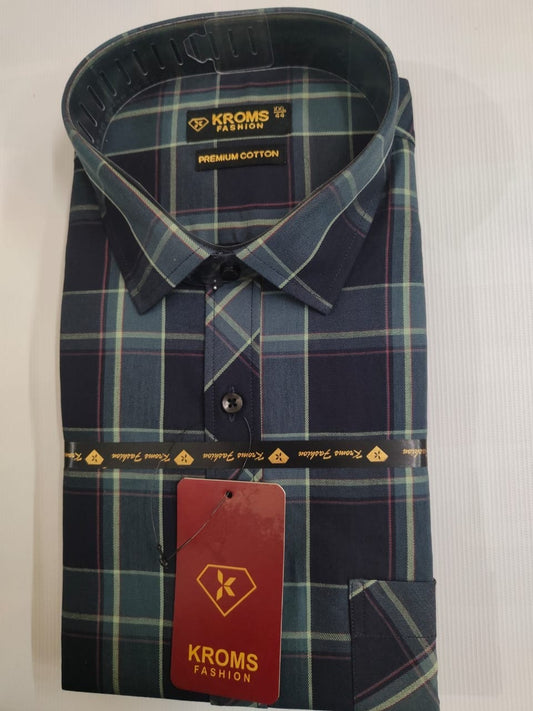 Kroms Fashion Mens Shirt Checked kroms fashion
