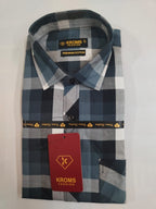 Kroms Fashion Men Shirt Checked kroms fashion