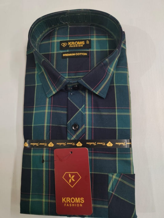 Kroms Fashion Men Shirt Checked kroms fashion