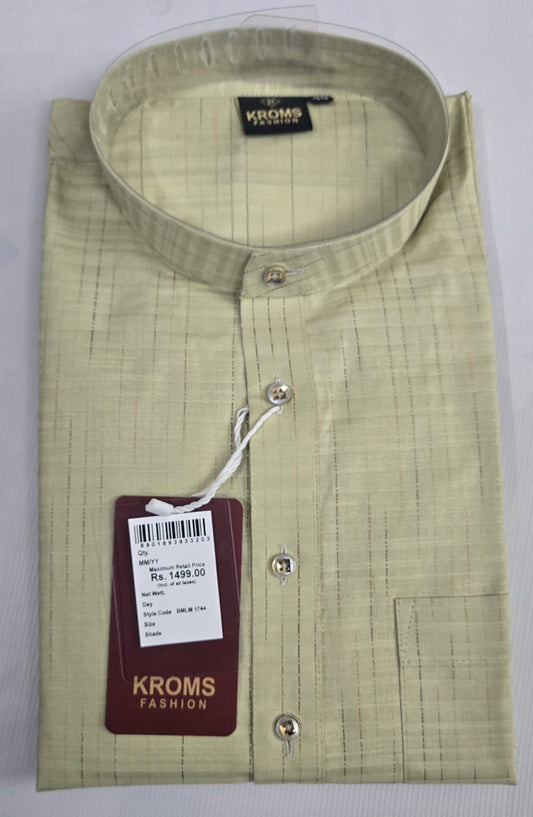 Kroms fashion men self design kurta, color pastel green kroms fashion