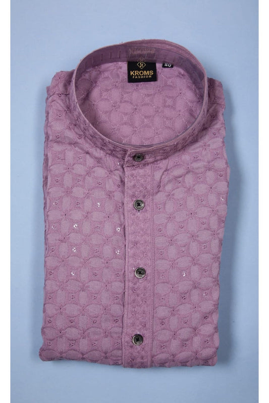 kroms fashion men sequin kurta Mauve kroms fashion