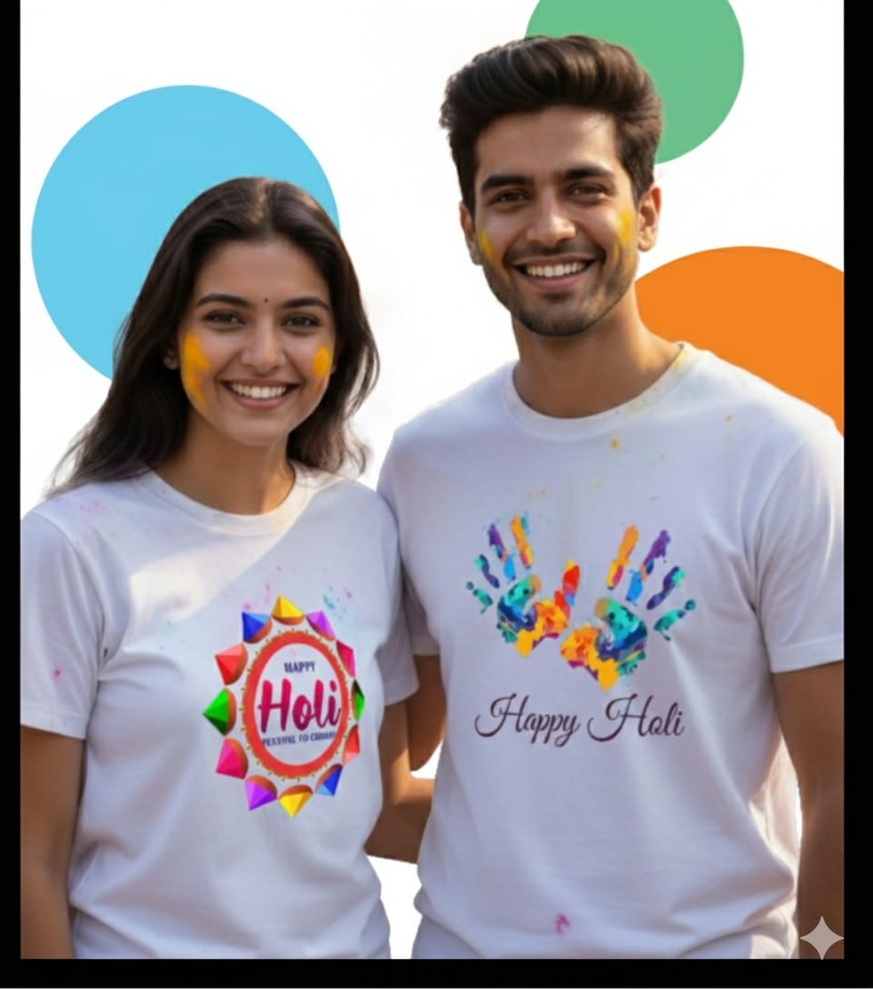 HOLI T SHIRTS FOR BOTH MEN AND WOMEN
